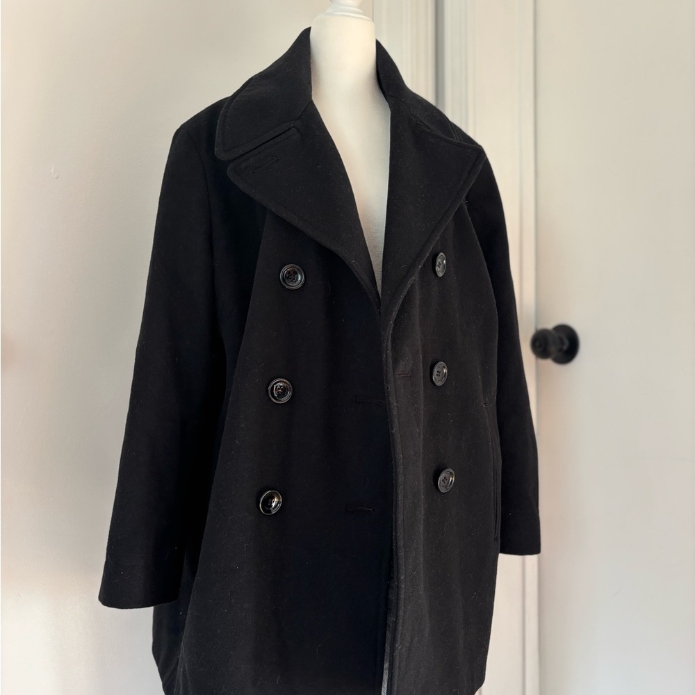 CALVIN KLEIN Classic Black Peacoat - Picture 1 of 3